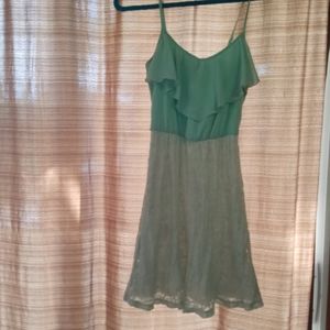Mint green sheer lace dress